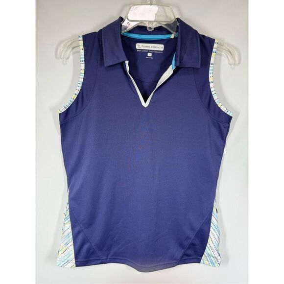 Pebble Beach dry luxe performance polo sleeveless golf top size medium - Picture 1 of 11